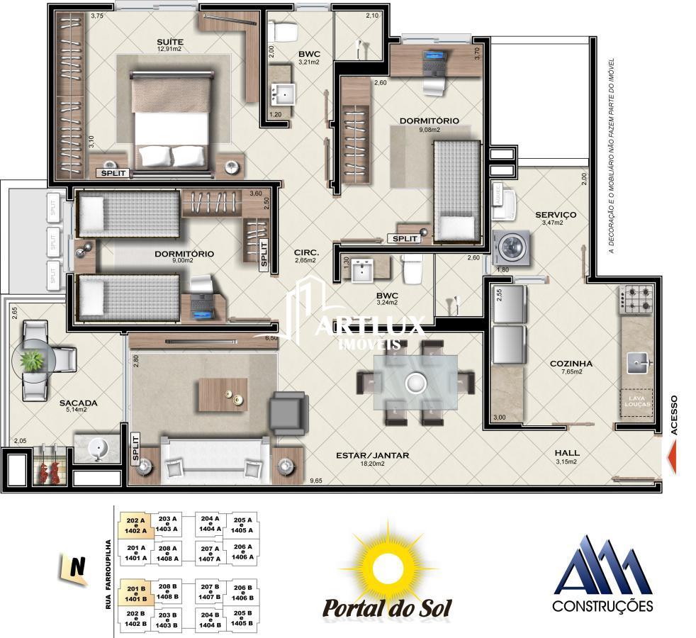 Apartamento à venda com 3 quartos, 93m² - Foto 4