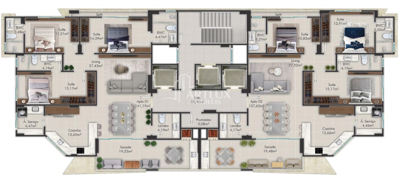 Apartamento à venda com 3 quartos, 137m² - Foto 7