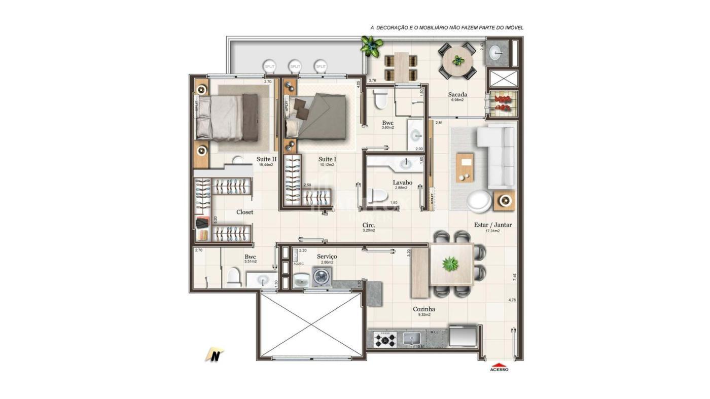 Apartamento à venda com 2 quartos, 89m² - Foto 6