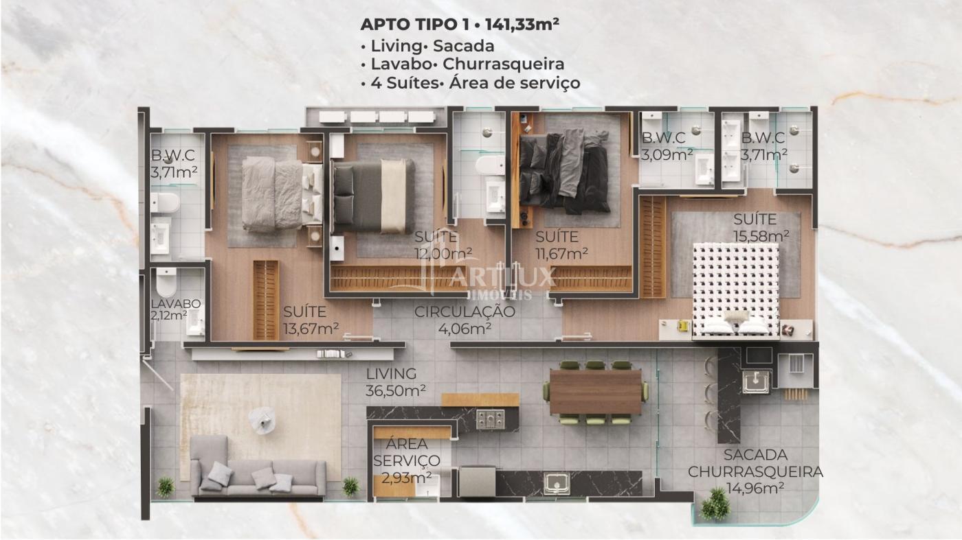 Apartamento à venda com 4 quartos, 142m² - Foto 23