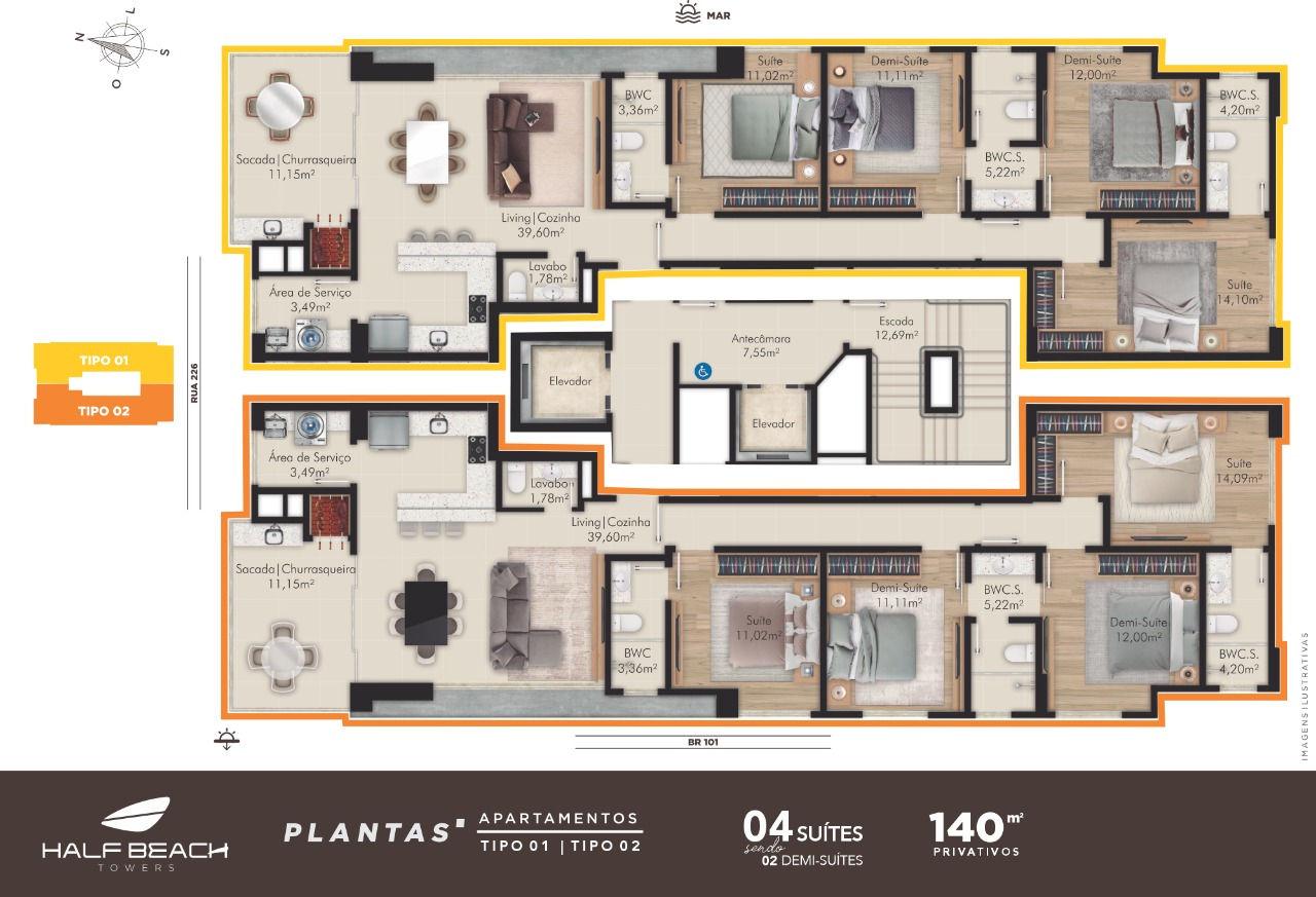 Apartamento à venda com 4 quartos, 140m² - Foto 23