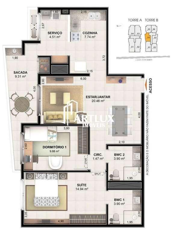 Apartamento à venda com 2 quartos, 88m² - Foto 20