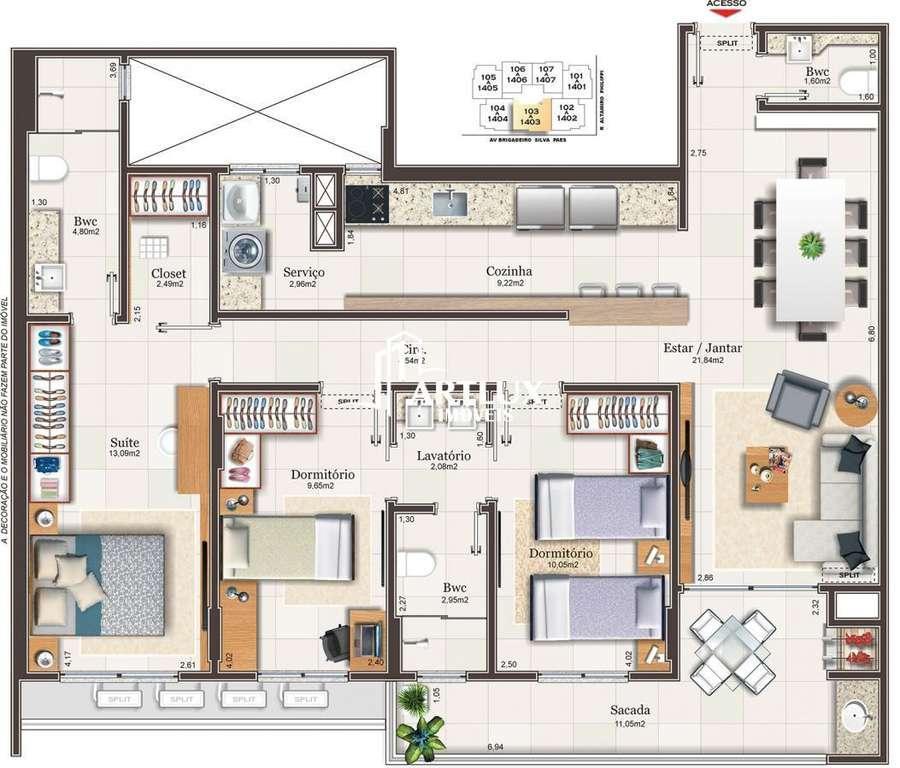 Apartamento à venda com 2 quartos, 84m² - Foto 2